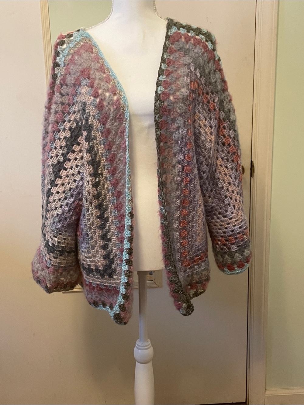 Handcrafted Multicolor Crochet Cardigan Sweater
